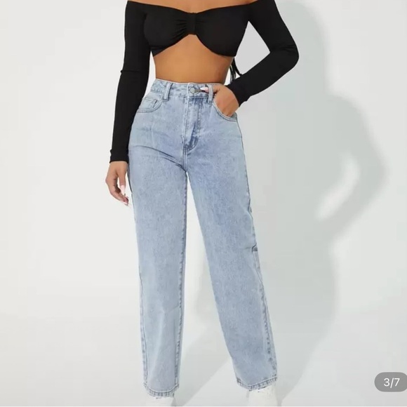 SHEIN Denim - Women’s Petite Wide Leg Distressed Jeans